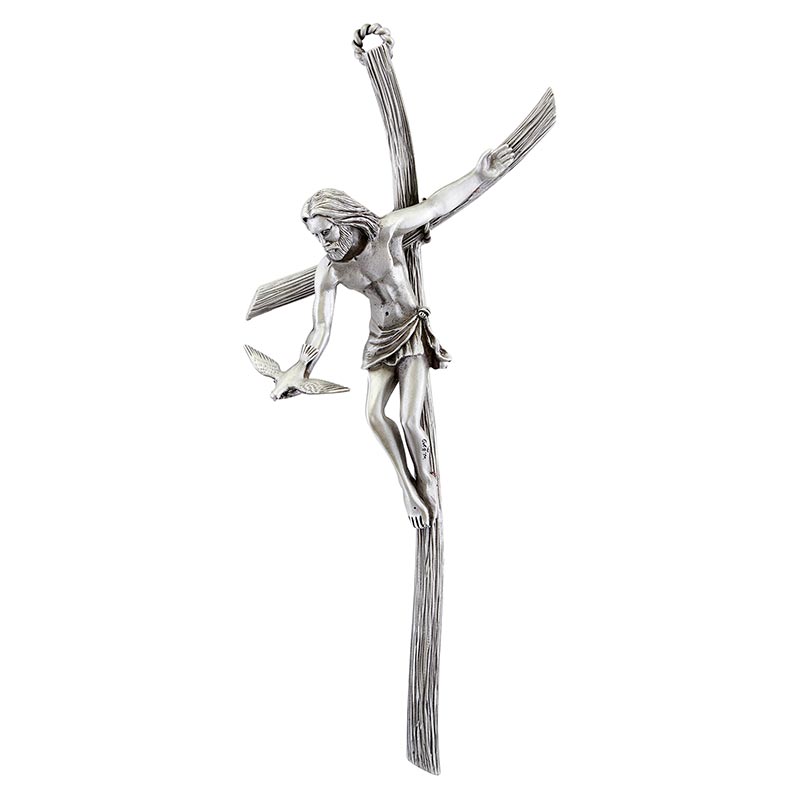 10" Gift of The Spirit Pewter Crucifix