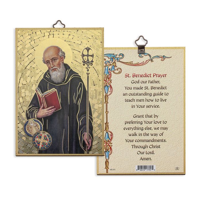 4" x 6" Saint Benedict Mosaic Plaque