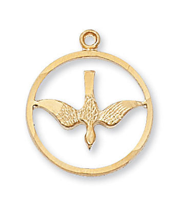Holy Spirit Gold Medal on 18" Chain