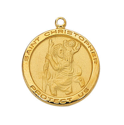 St. Christopher Gold Medal with 18" Chain