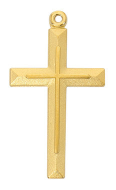 Gold Line Cross on 24" Chain