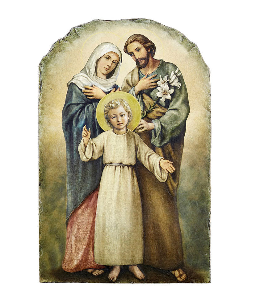 8.5" Holy Family Arched Tile Plaque
