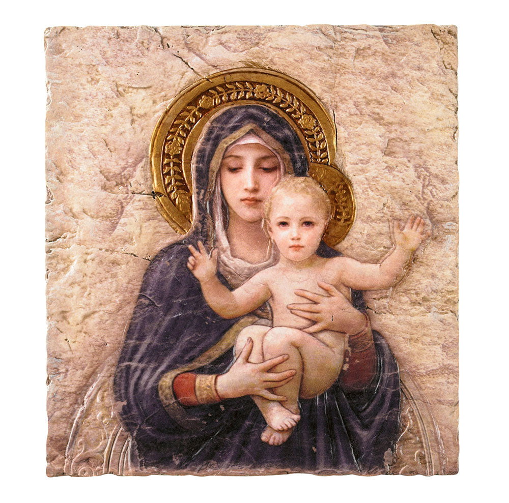 10" Madonna and Child Tile Plaque