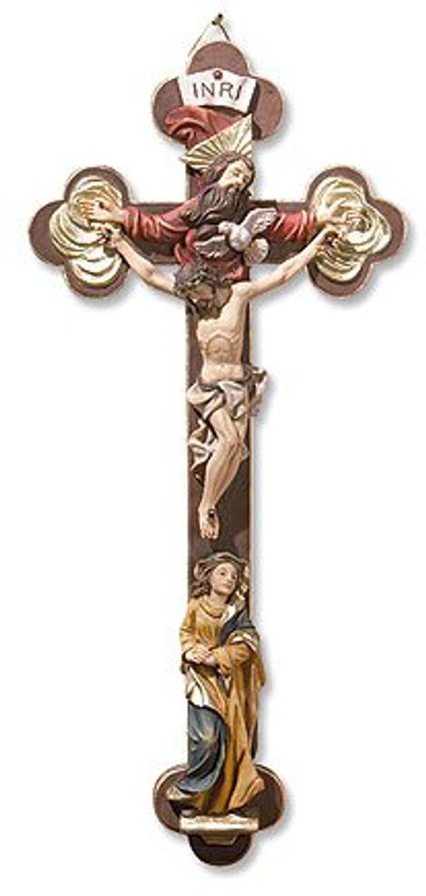 13" Mary and Holy Trinity Crucifix