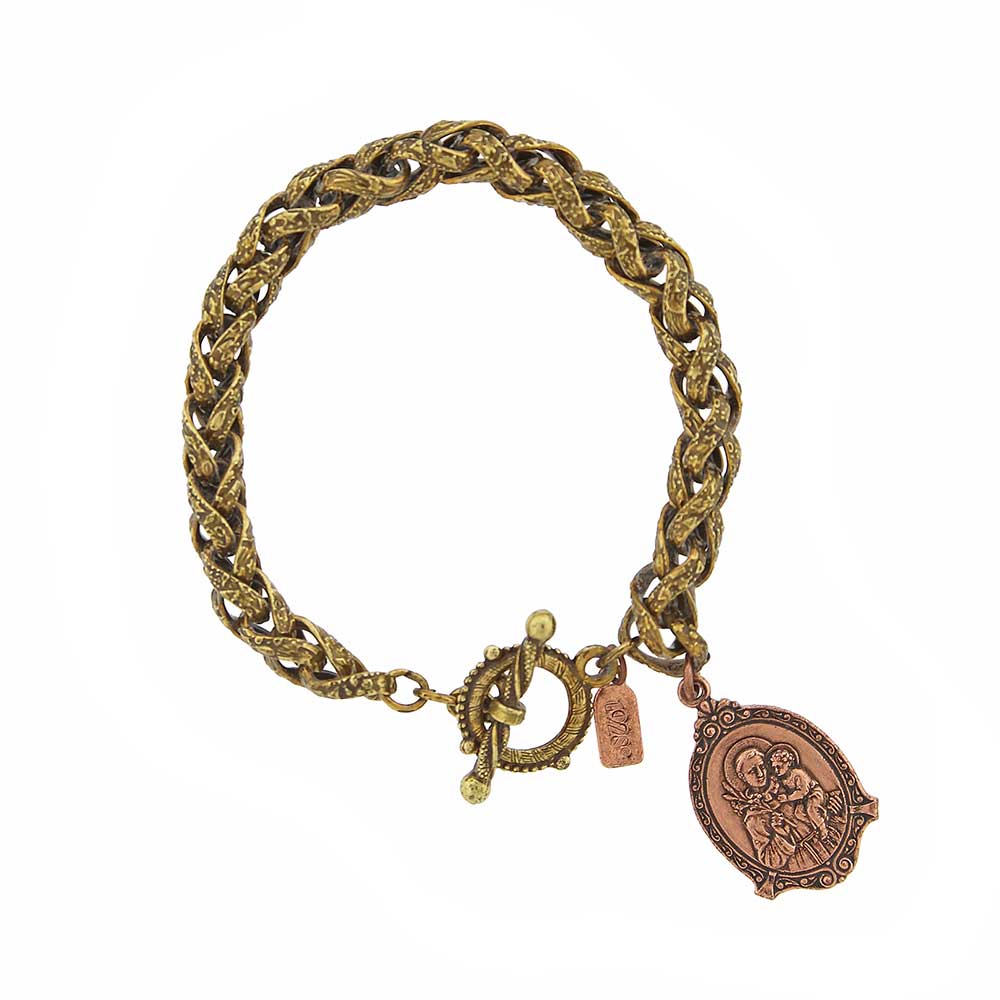 St. Anthony & Infant Jesus Medal Toggle Bracelet