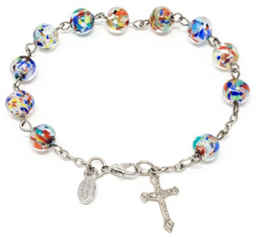Multicolor Genuine Murano Rosary Bracelet