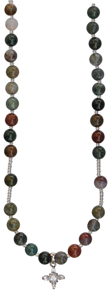 Genuine Multicolor Onyx Rosary Necklace