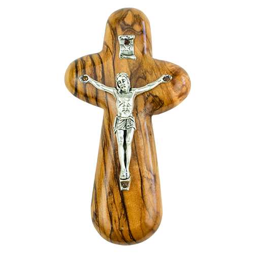 Olive Wood Comfort Cross With Crucifix