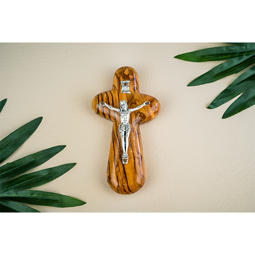 Olive Wood Comfort Cross With Crucifix
