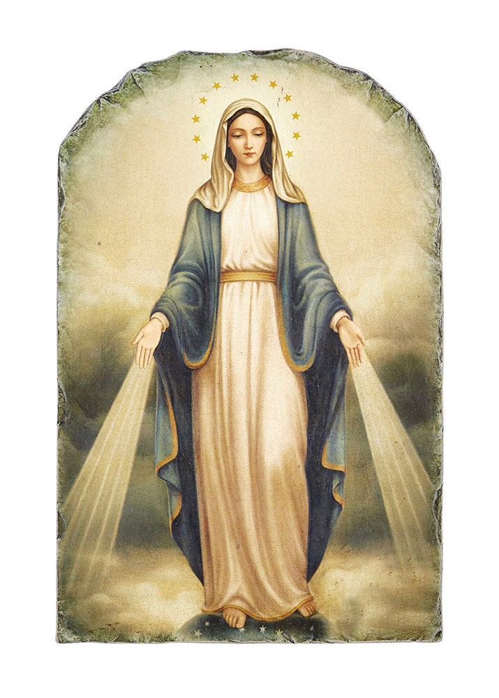 8.5" Our Lady of Grace Arched Tile Plaque