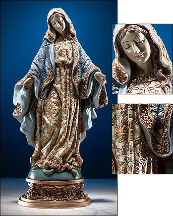 9.75" Our Lady of Grace Statue with Ornate Base