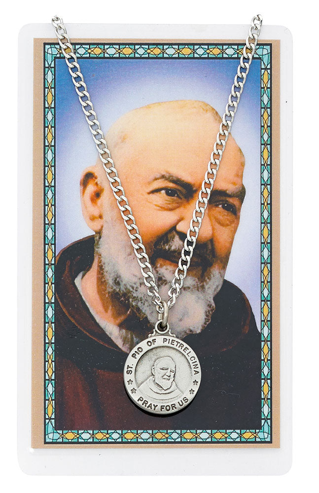 St. Padre Pio Medal and Prayer Card Set