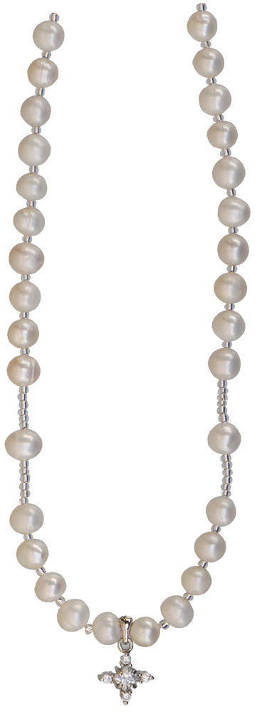 Genuine Pearl Rosary Necklace