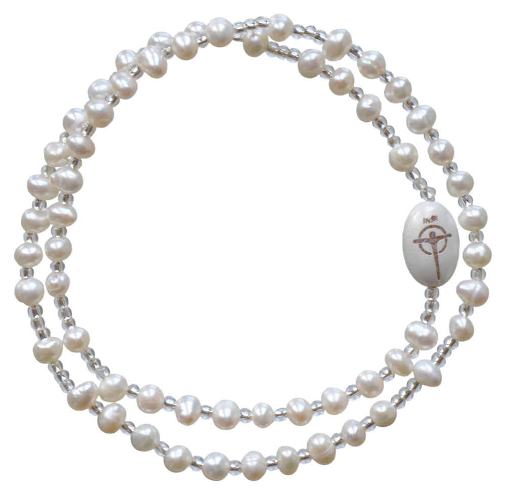 Genuine Pearl Twist Rosary Bracelet