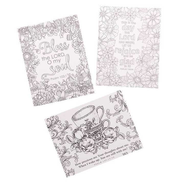 Psalms In Color Coloring Cards