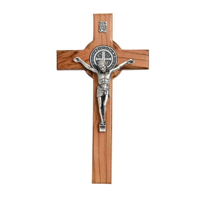 6.25" Olive Wood Saint Benedict Crucifix