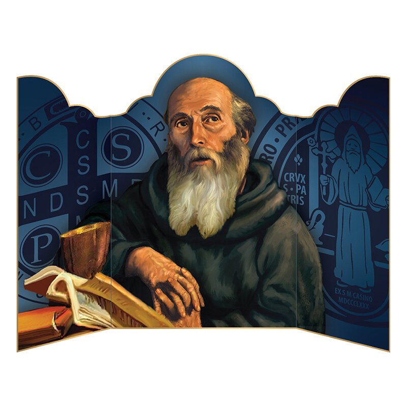 Saint Benedict Triptych Prayer Card