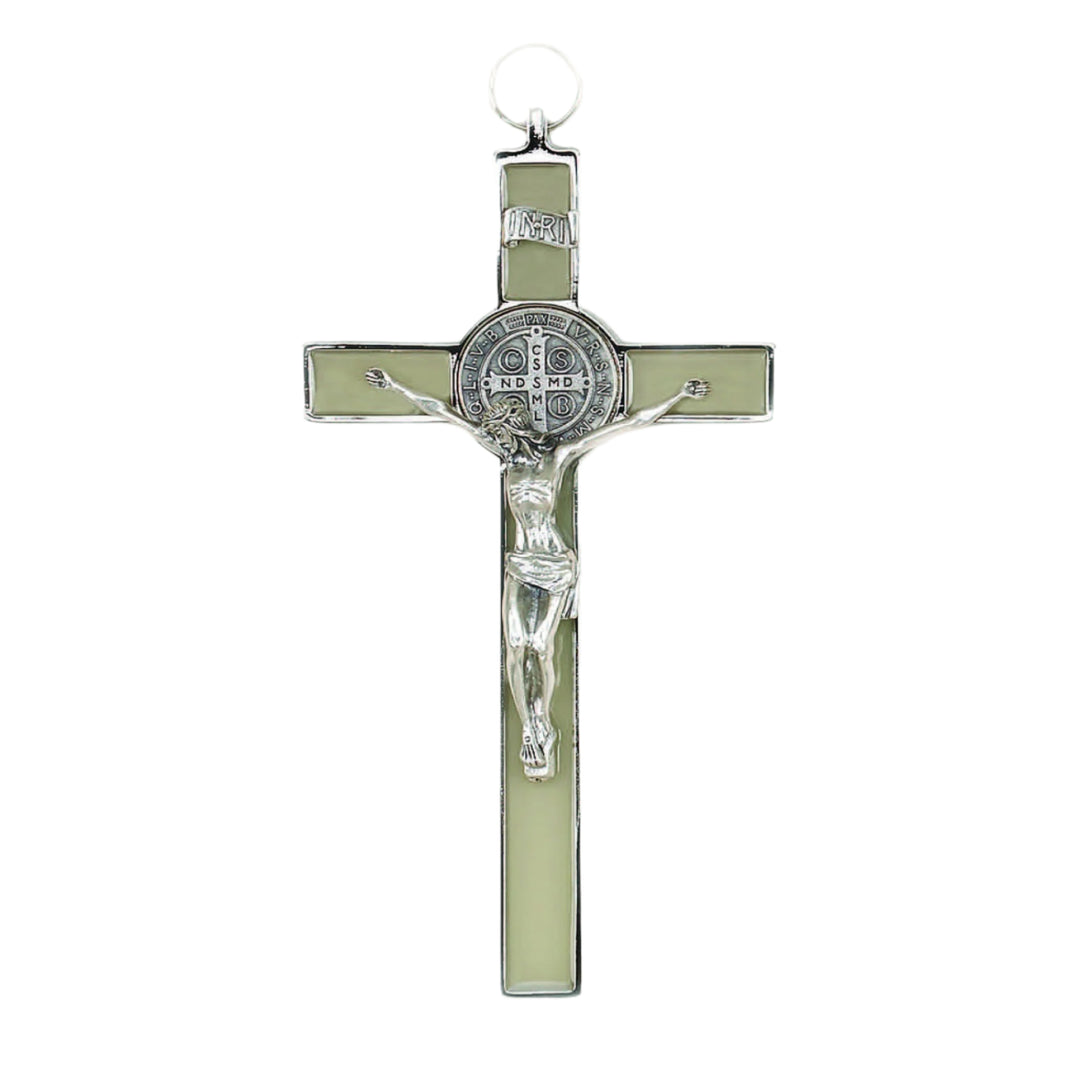 8" St. Benedict Illuminated Enamel Wall Crucifix