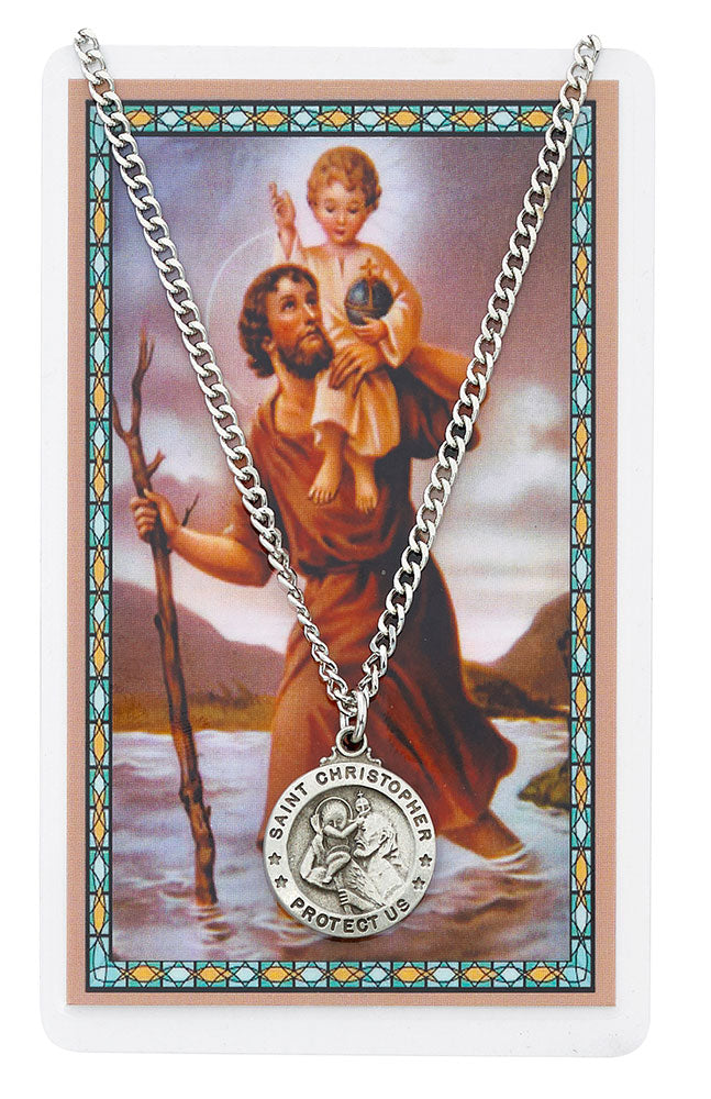 St. Christopher Medal and Prayer Card Set