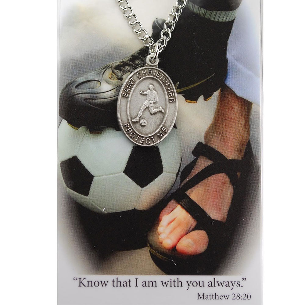 St. Christopher Medal and Prayer Card - Boys Soccer