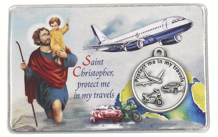 St. Christopher Medal and Traveler's Prayer Card
