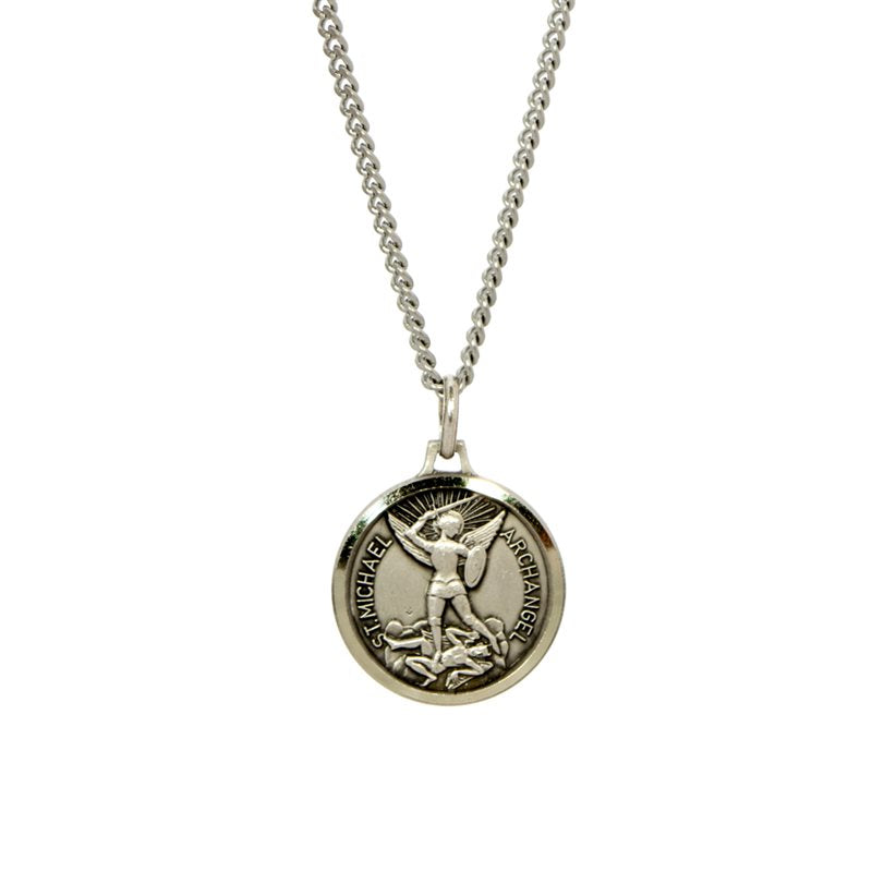 St. Michael Silver Plated Necklace