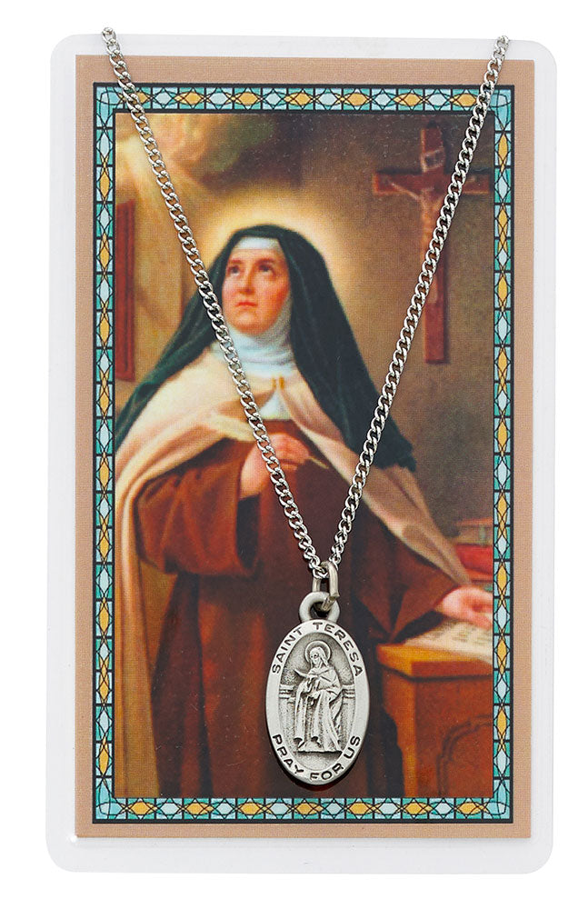 St. Teresa of Avila Medal and Prayer Card