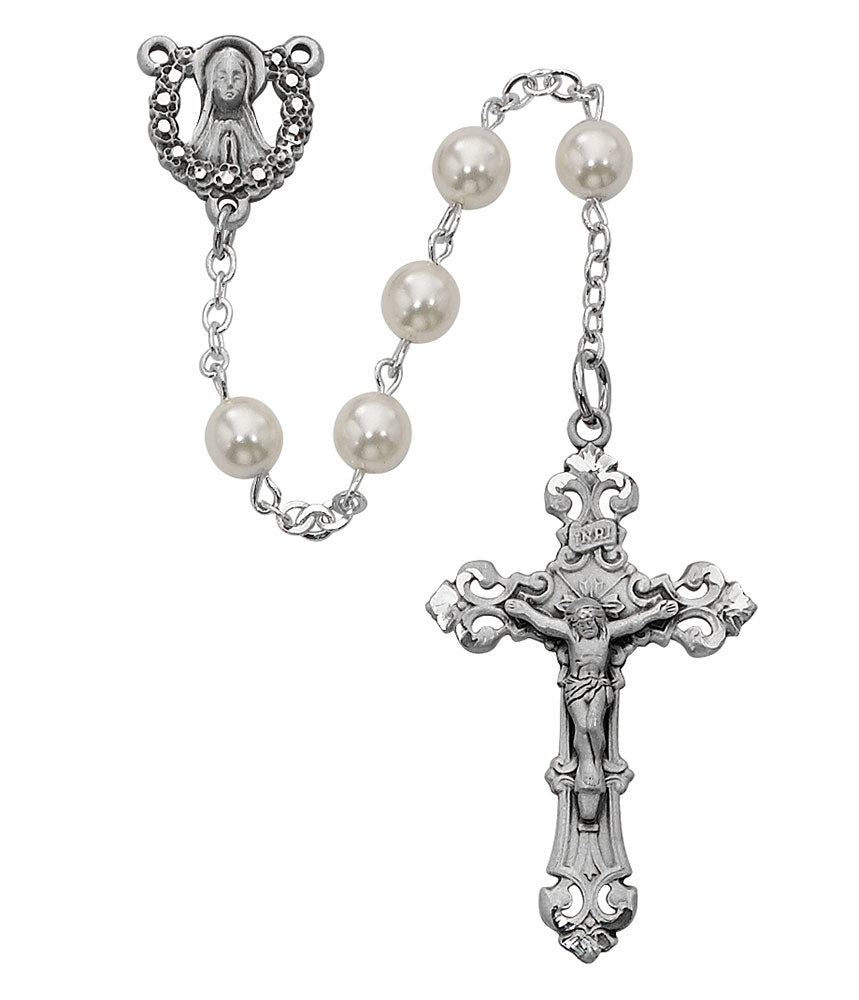 Sterling Silver Pearl Rosary