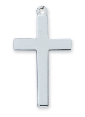 Sterling Silver Block Cross on 20" Chain