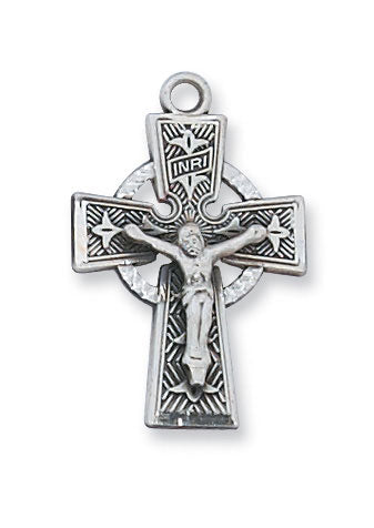 Sterling Silver Celtic Crucifix on 18" Chain