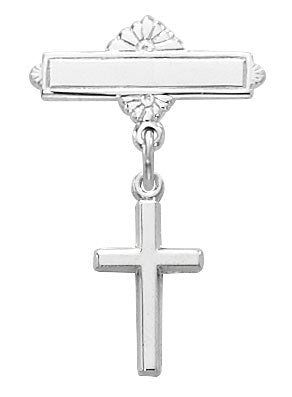 Sterling Silver Cross Baby Pin