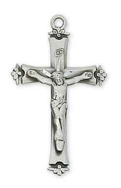 Sterling Silver Crucifix with 18" Rhodium Plated Chain 5