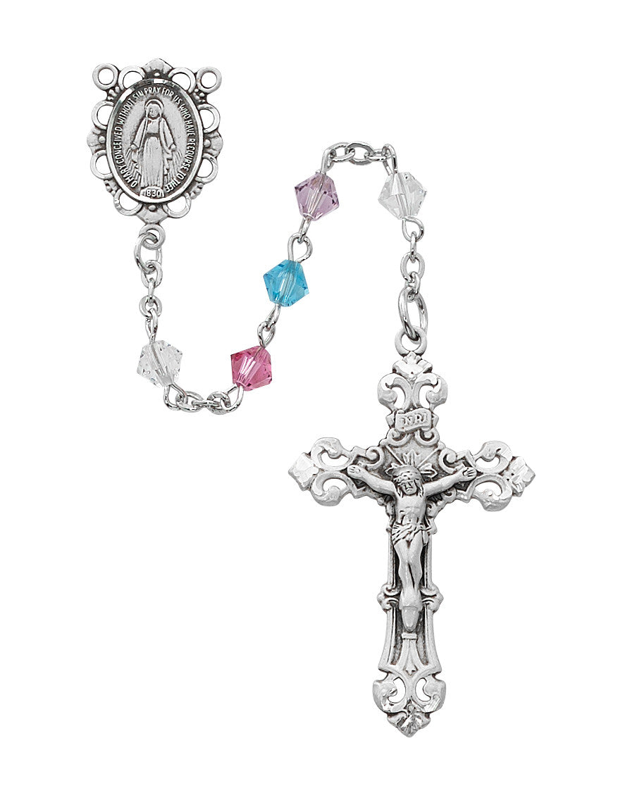 Sterling Silver Multicolor Swarovski Rosary