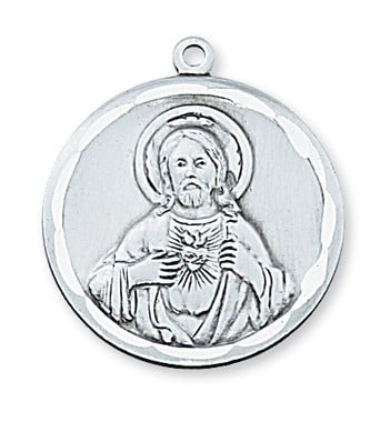 Sterling Silver Our Lady of Mount Carmel Scapular on 24" Chain