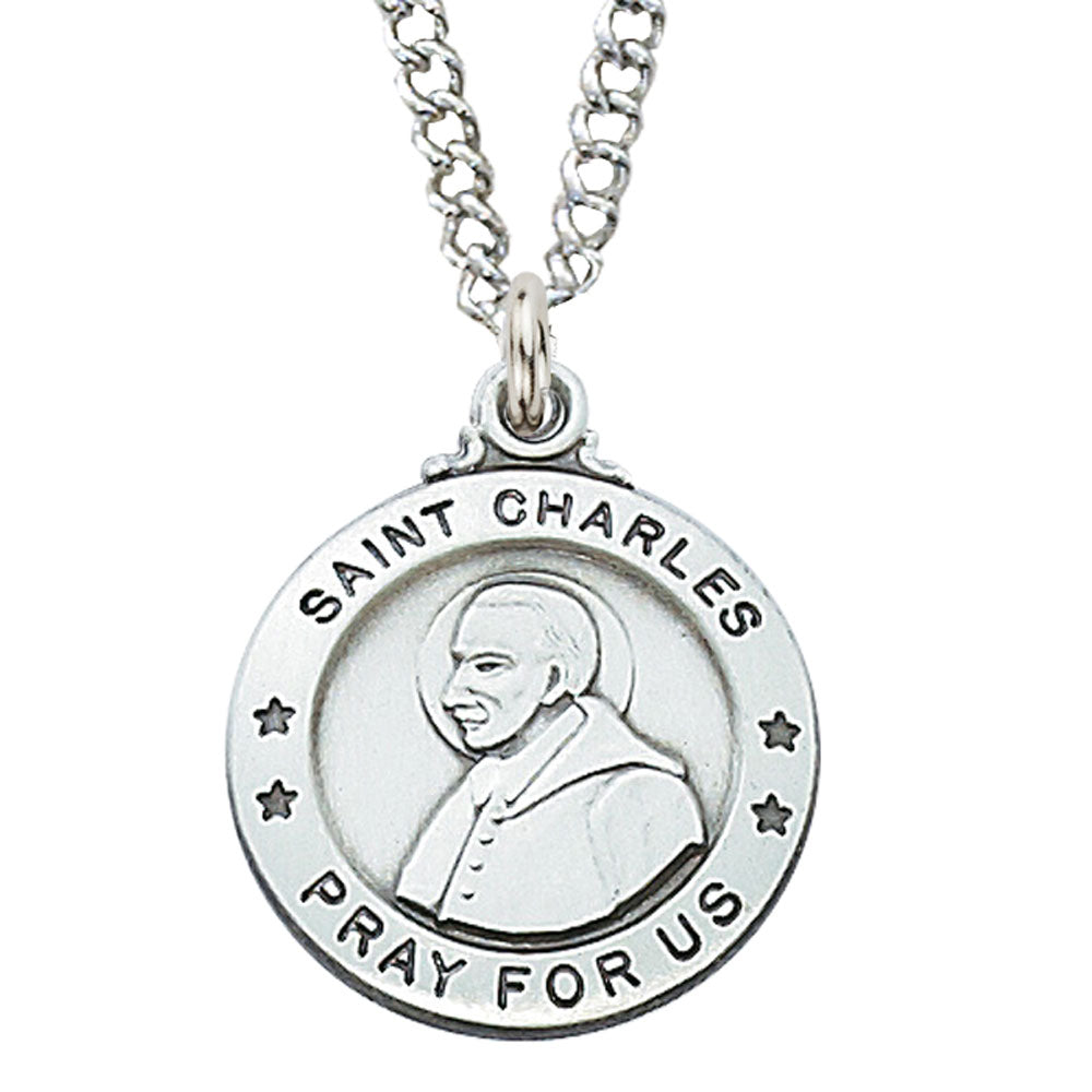 St. Charles Sterling Silver Medal on 20" Chain