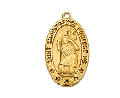 St. Christopher Gold Medal on 18" Chain
