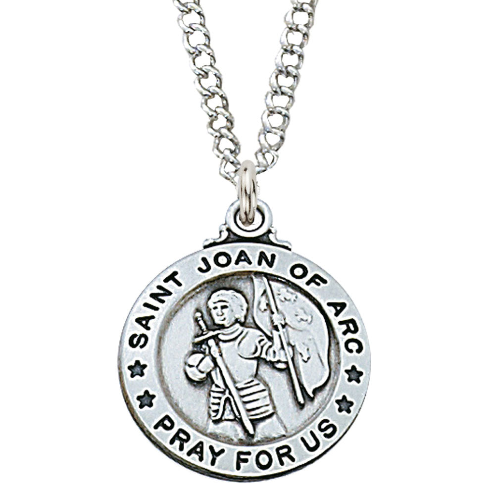 St. Joan of Arc Sterling Silver Medal on 20" Chain