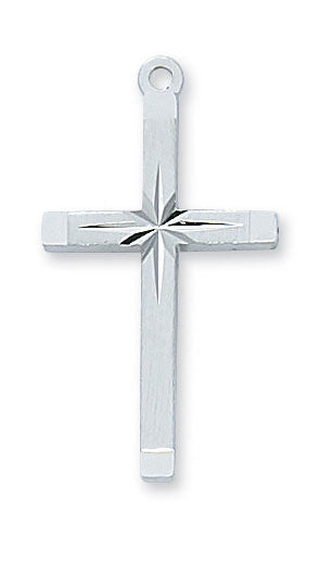 Sterling Silver Starburst Cross on 18" Chain