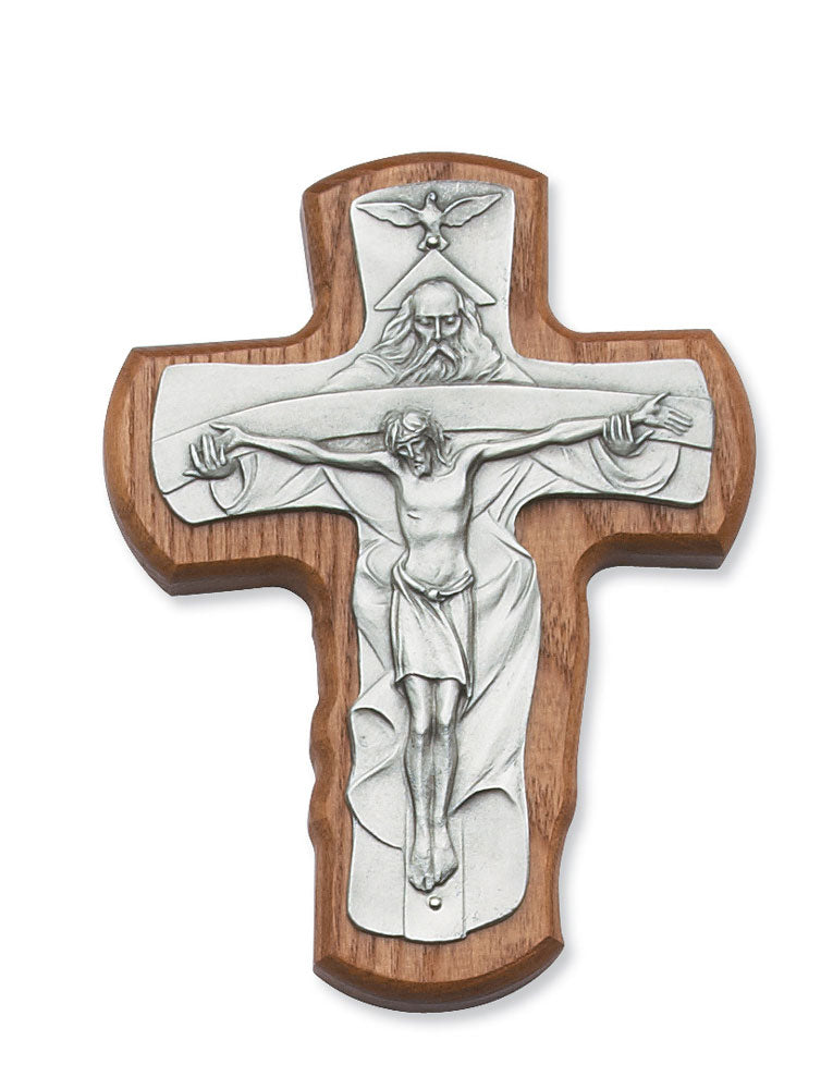 5.75" Trinity Crucifix Walnut Cross