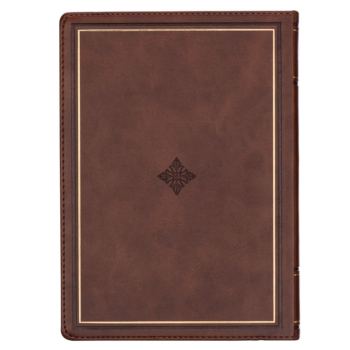 Walking With God Large Print Brown Faux Leather Devotional
