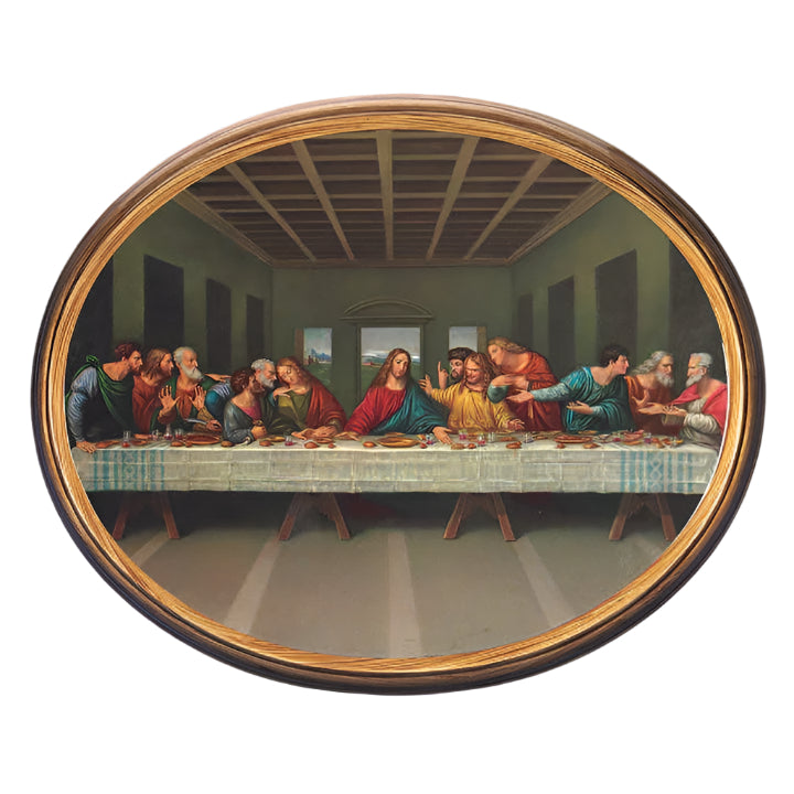 Wooden Last Supper Oval Plaque