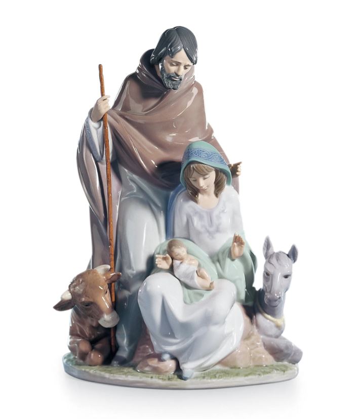 Lladro™ 14.9" Joyful Event Nativity Porcelain Statue