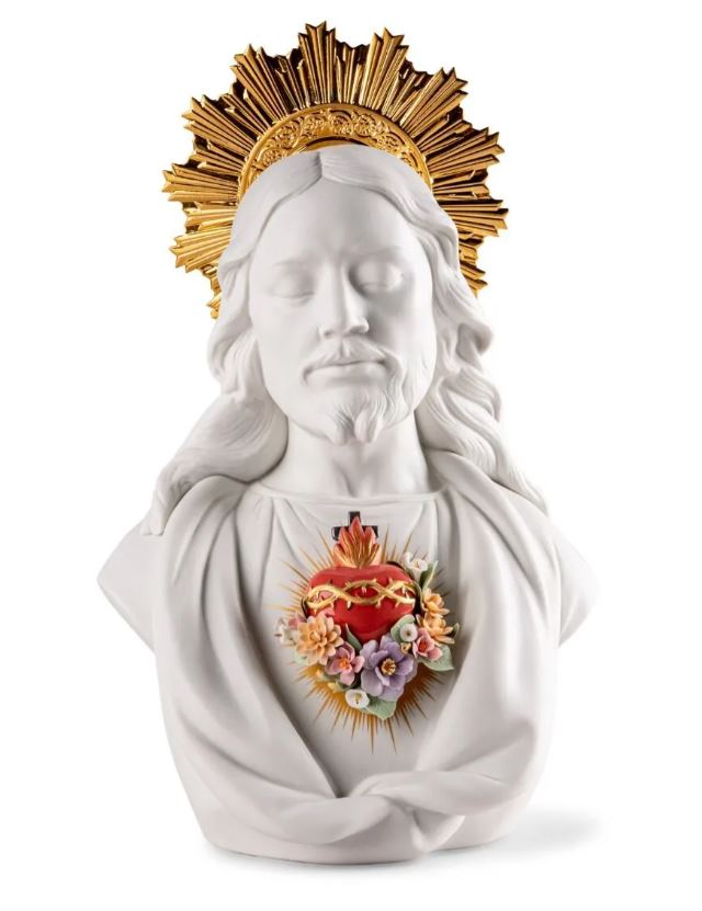 Lladro™ 15.75" Sacred Heart of Jesus Porcelain Statue