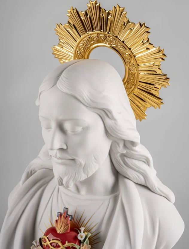 Lladro™ 15.75" Sacred Heart of Jesus Porcelain Statue