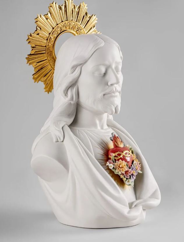 Lladro™ 15.75" Sacred Heart of Jesus Porcelain Statue