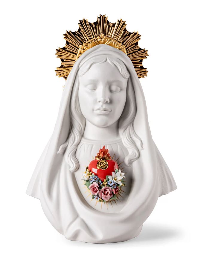 Lladro™ 15.75" Immaculate Heart of Mary Porcelain Statue