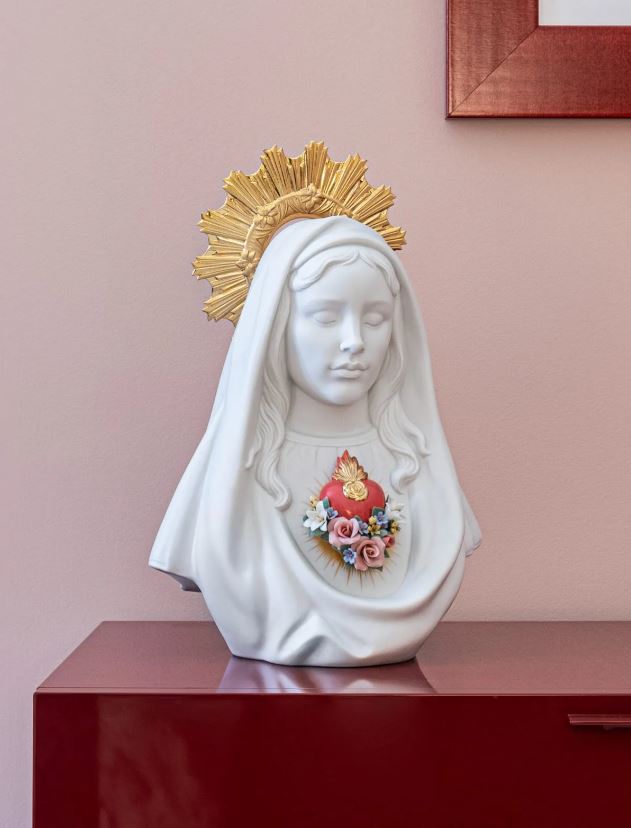 Lladro™ 15.75" Immaculate Heart of Mary Porcelain Statue