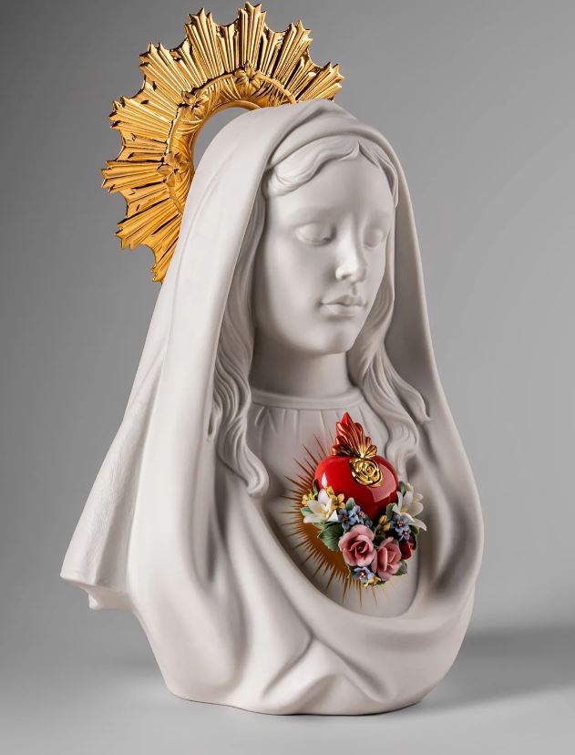 Lladro™ 15.75" Immaculate Heart of Mary Porcelain Statue