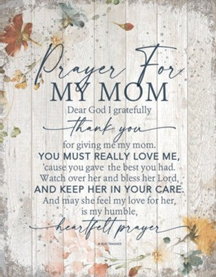 11.75 x 15" Prayer For My Mom Plaque