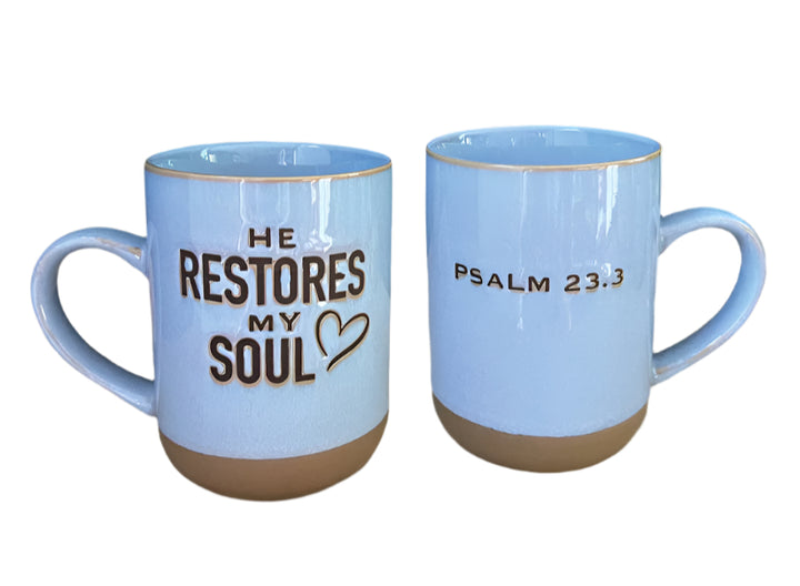 He Restores My Soul Pottery Mug